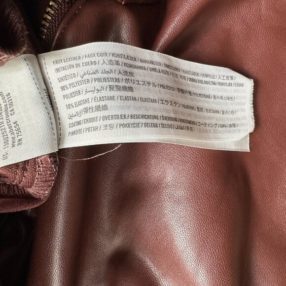 Abercrombie Pants Womens 2 26x30 Faux Leather 90s Straight High Rise Brown - Picture 12 of 13